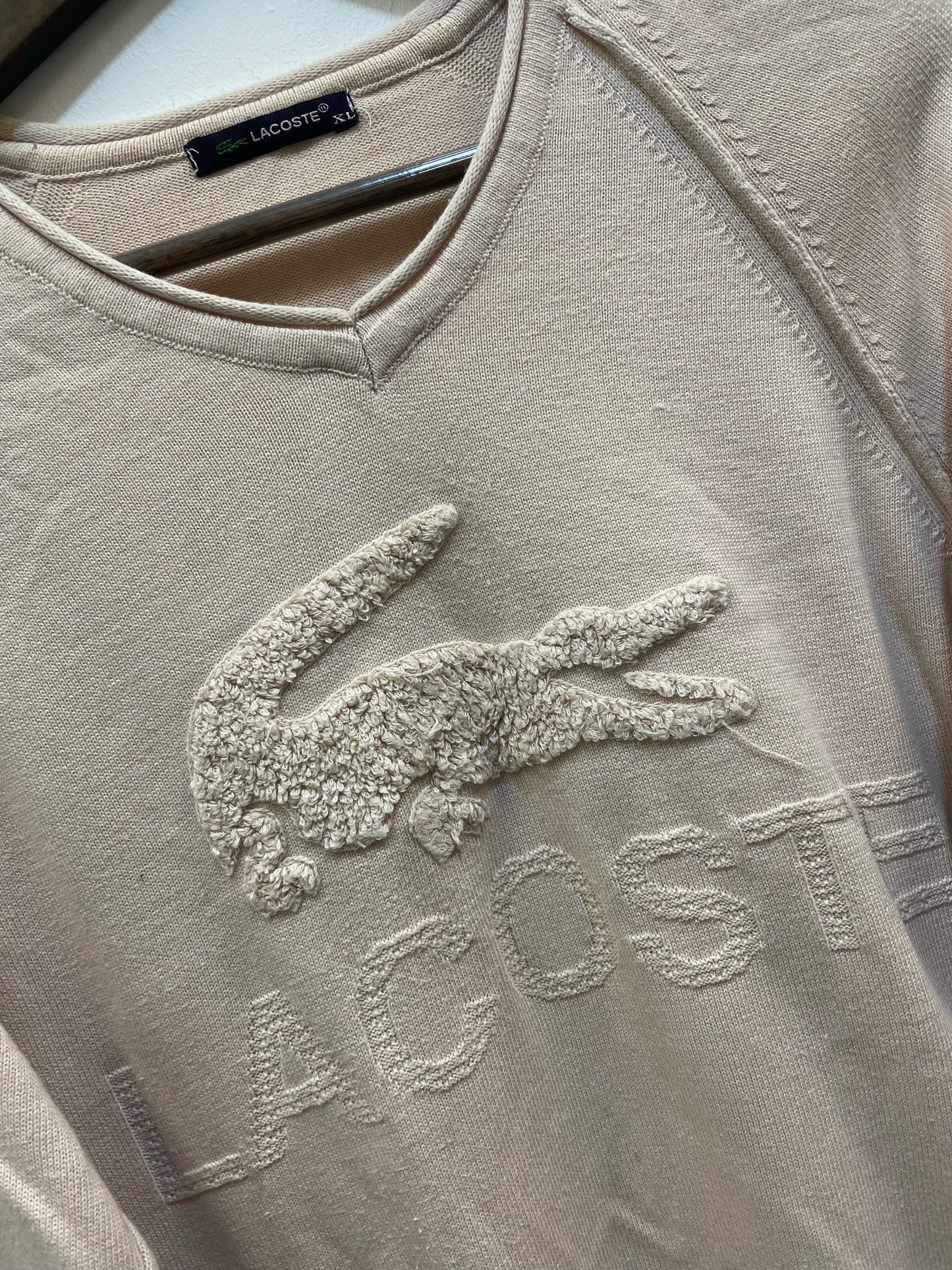 Lacoste Cream Knit Jumper