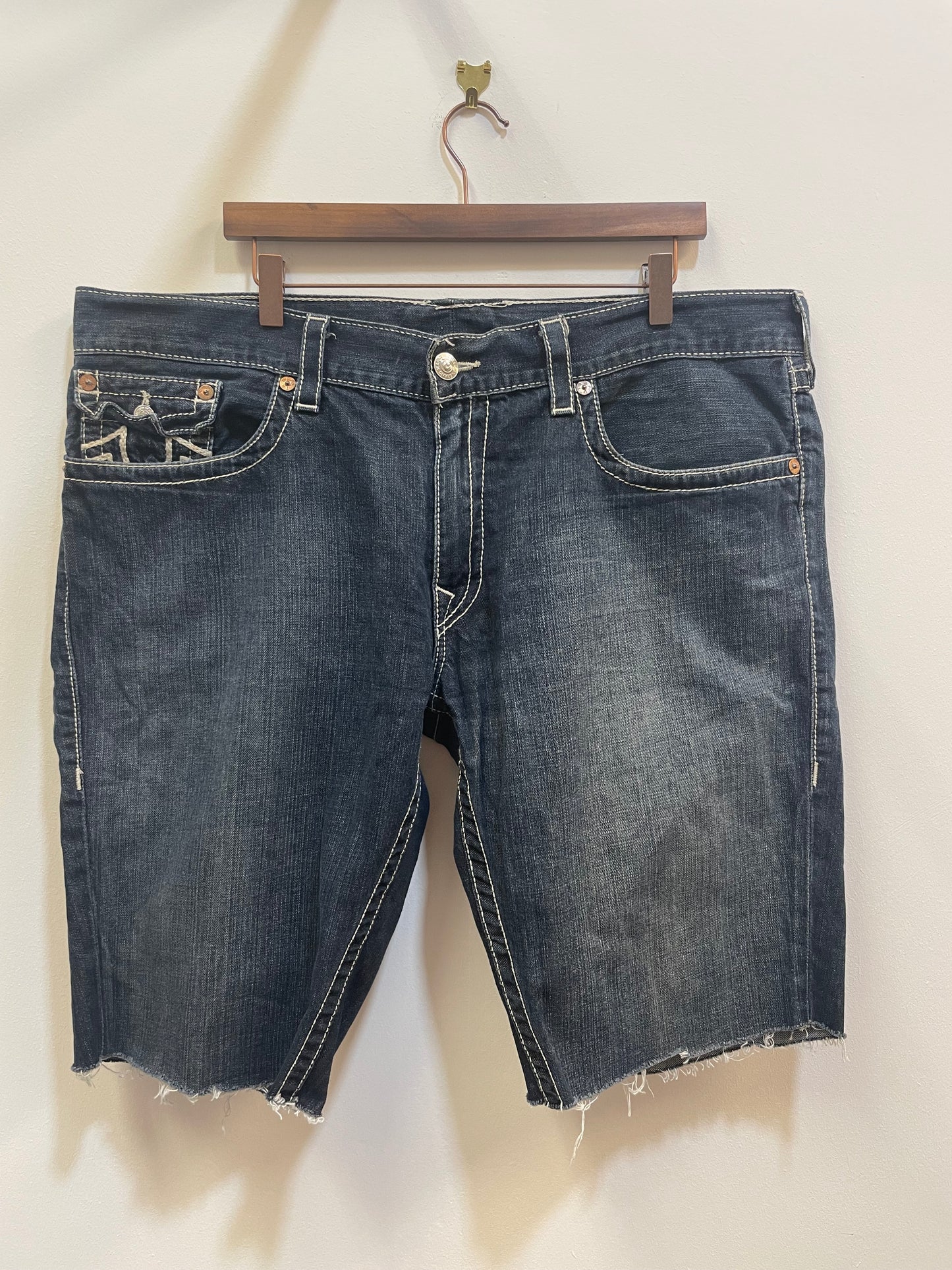 True Religion Wide Fitting Denim Shorts