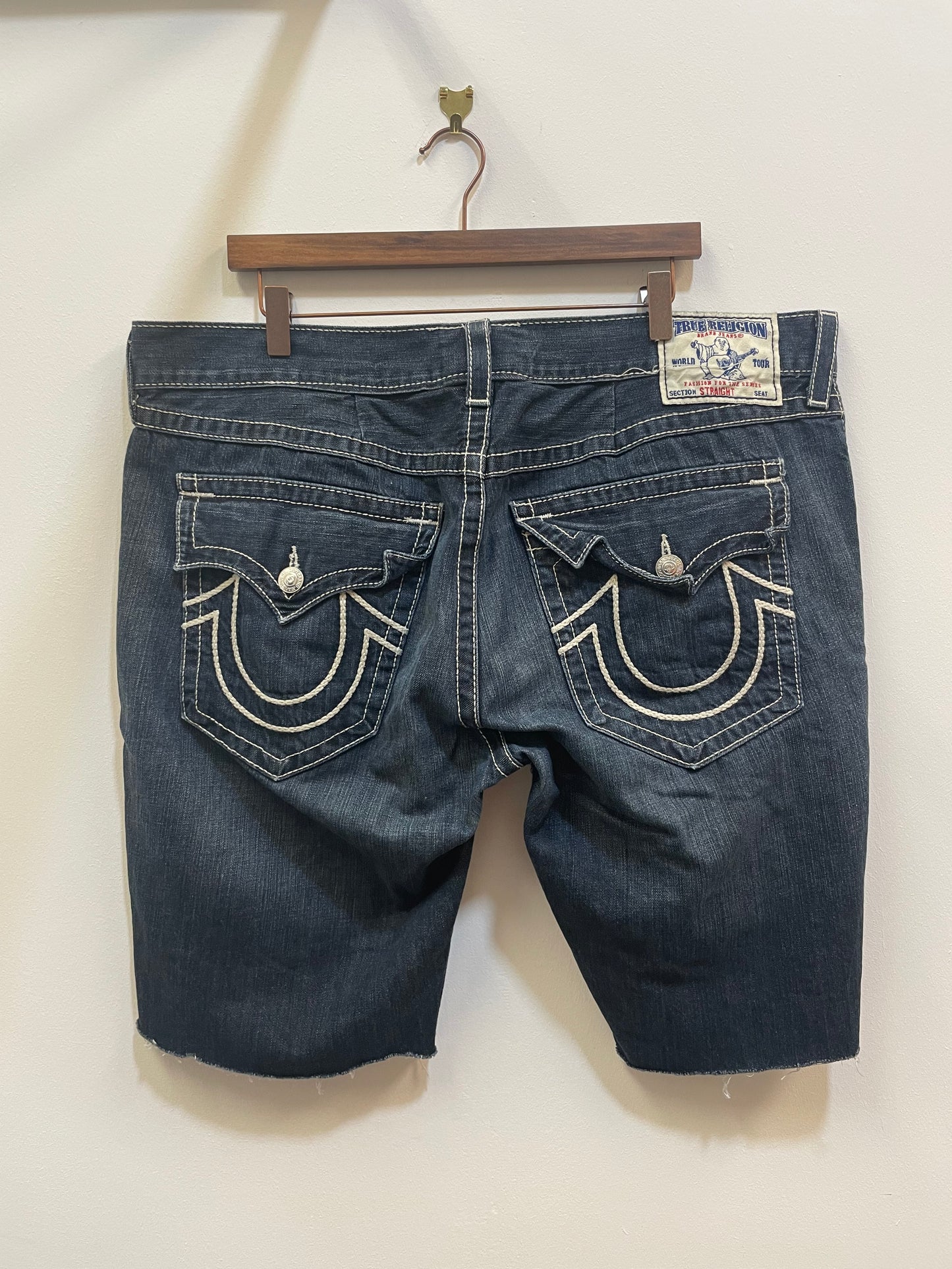 True Religion Wide Fitting Denim Shorts