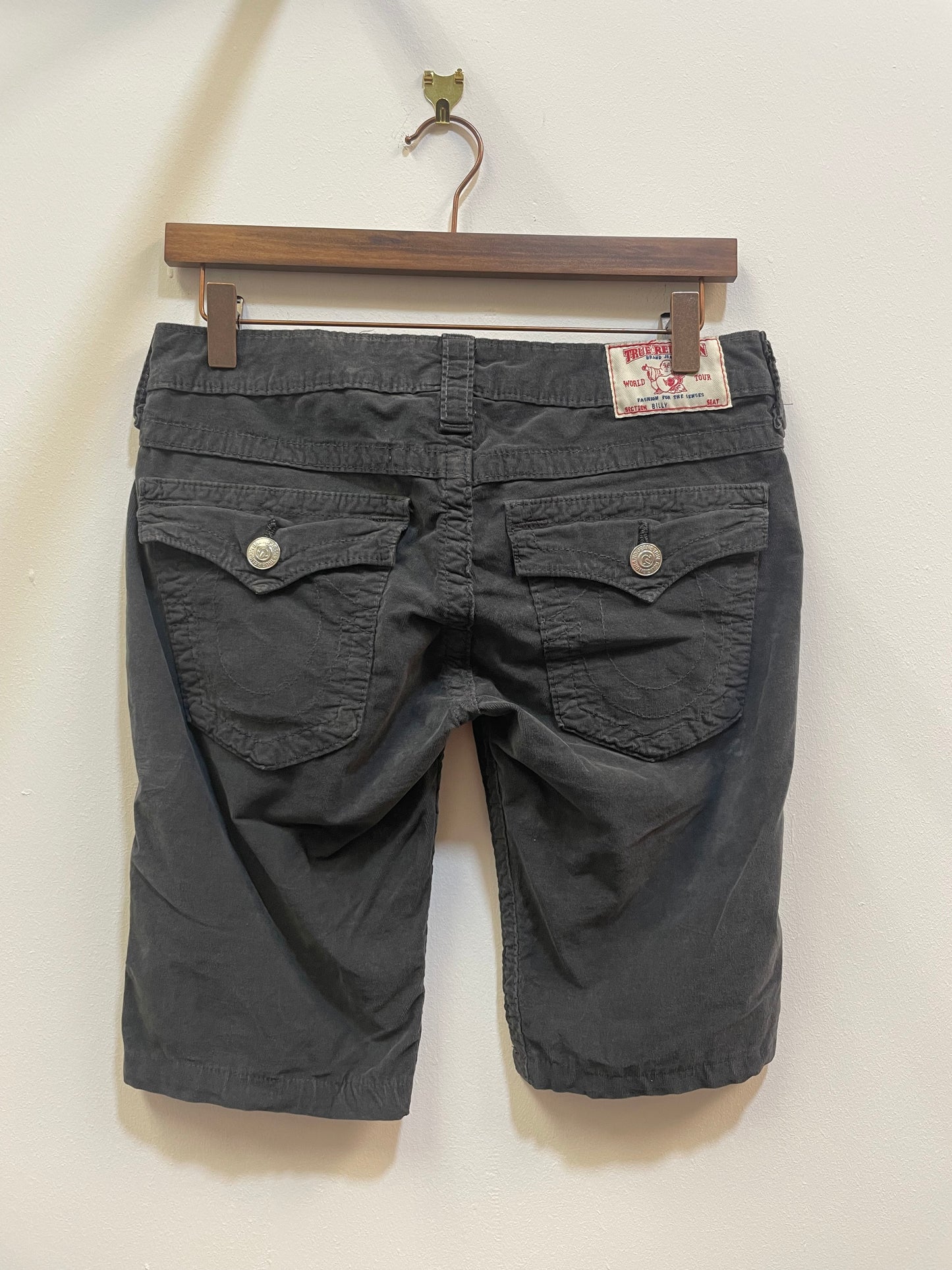 True Religion Grey Cord Shorts