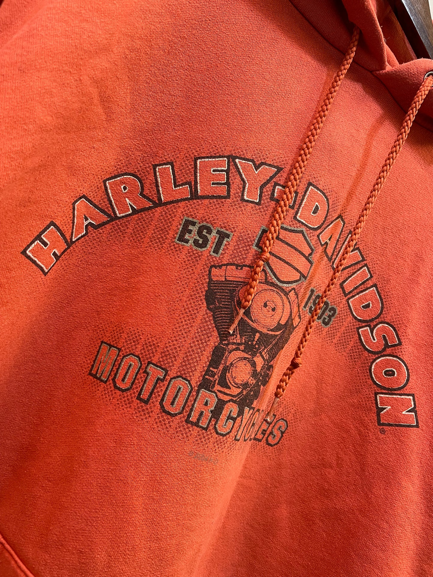 Harley Davidson Orange Graphic Hoodie