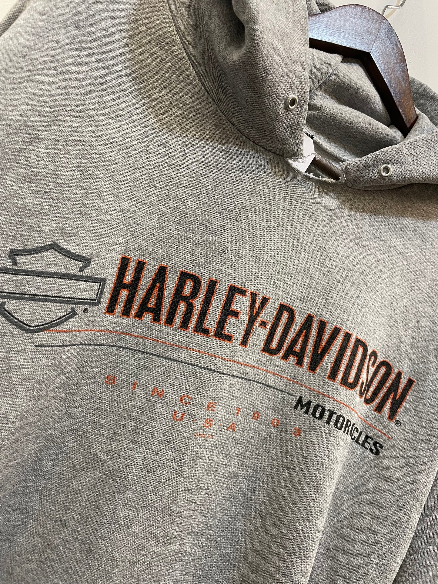 Harley Davidson Grey Graphic Hoodie