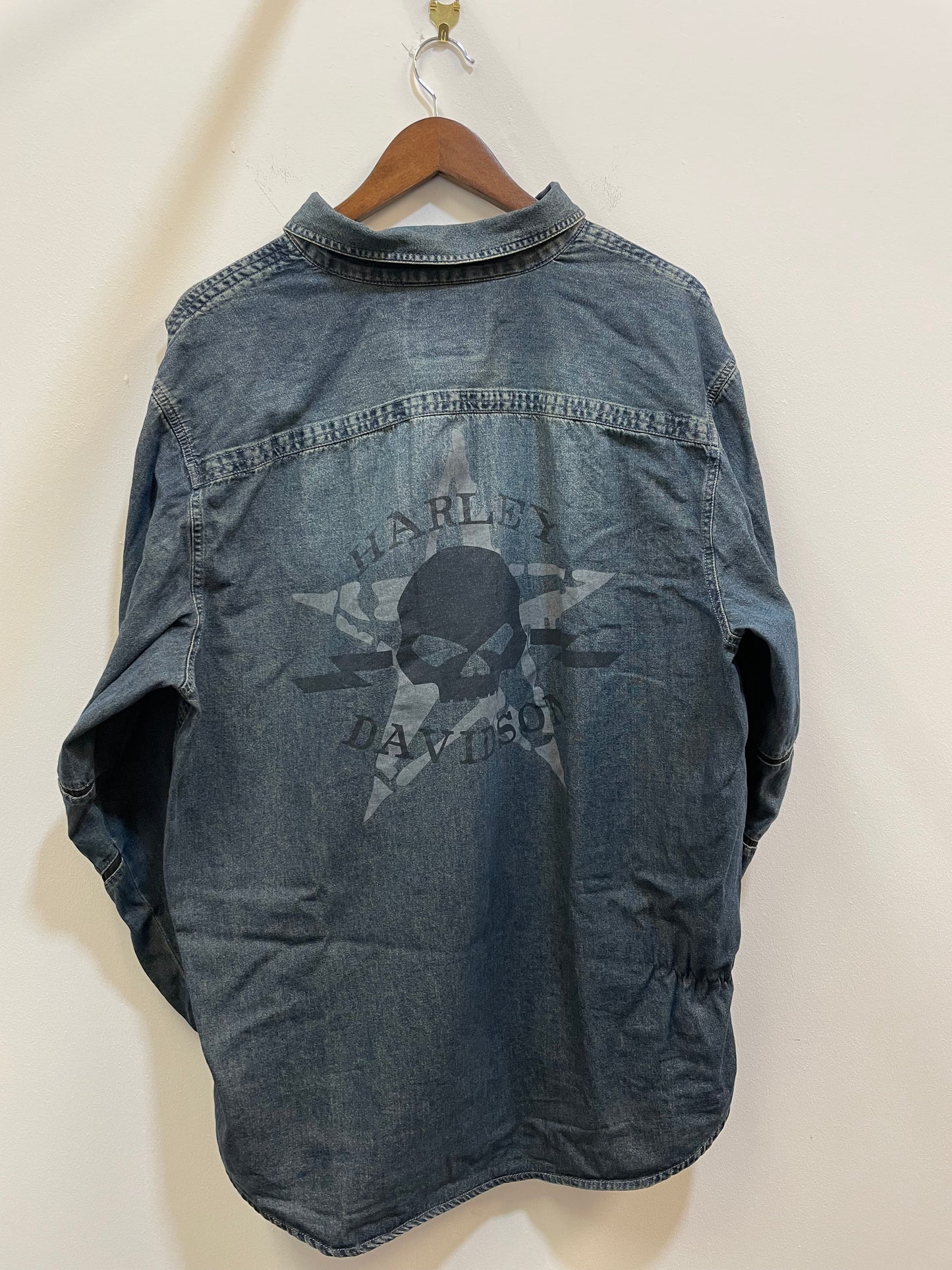 Harley Davidson Graphic Print Denim Shirt