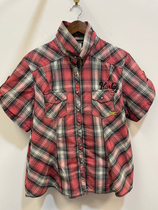 Harley Davidson Plaid Short-Sleeve Shirt