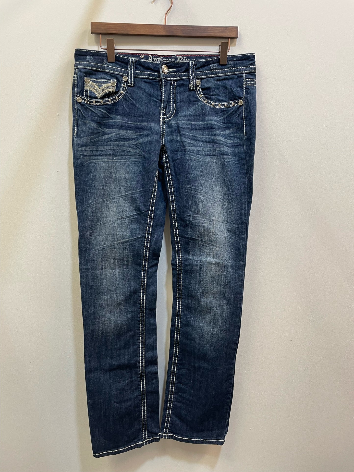 Antique Rivet Rhinestone Jeans