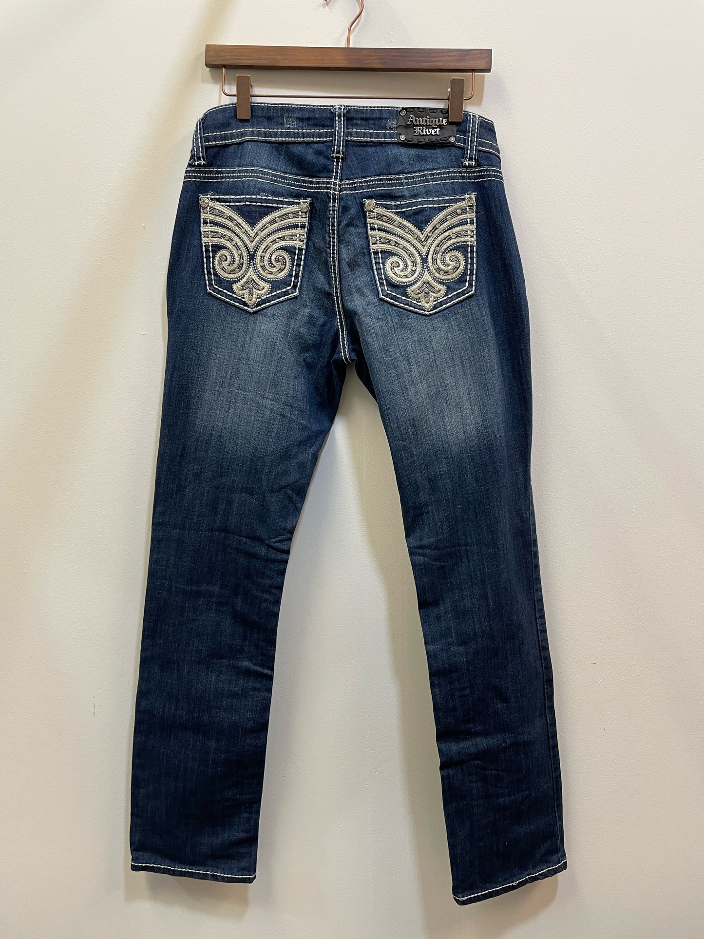 Antique Rivet Rhinestone Jeans